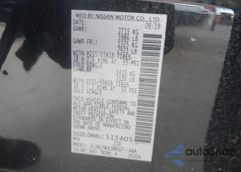 2020 Infiniti Qx60 Luxe из США, поврежденный, VIN 5N1DL0MN6LC515405